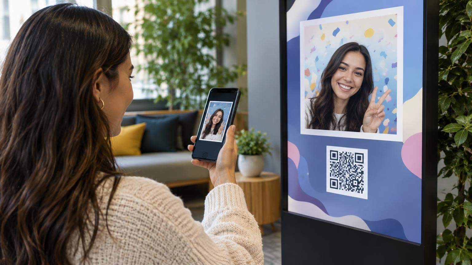 AI editorial illustration: Virtual Photo Booths and QR-Only Experiences: Going Beyond the Physical Kiosk (inline1)